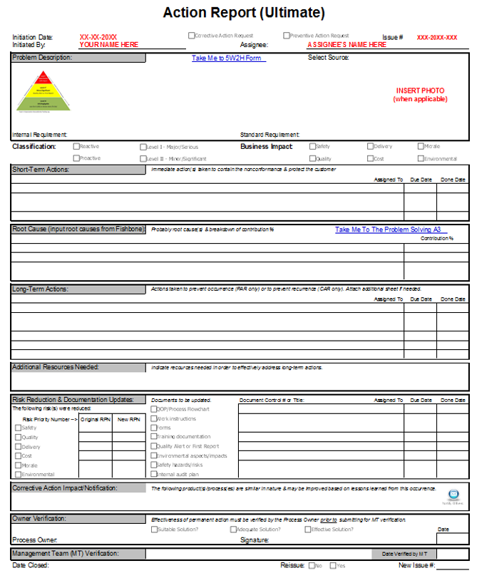 Detail Corrective Action Template Excel Nomer 40