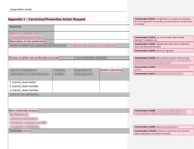 Detail Corrective And Preventive Action Form Template Nomer 47