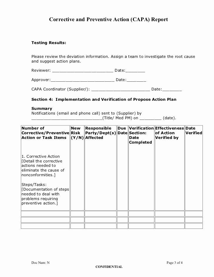 Detail Corrective And Preventive Action Form Template Nomer 8