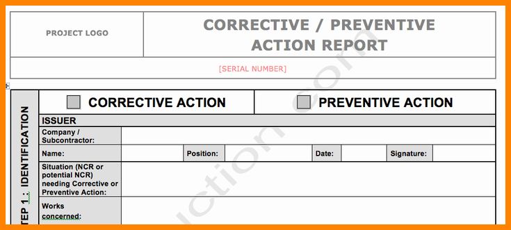Detail Corrective And Preventive Action Template Nomer 13