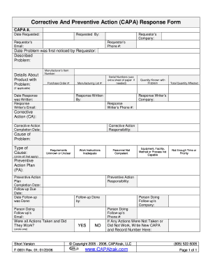 Detail Corrective And Preventive Action Template Nomer 25