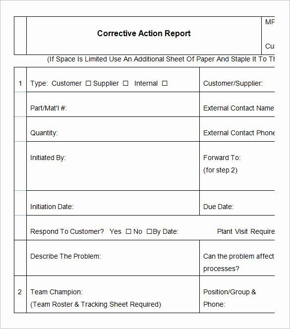 Detail Corrective And Preventive Action Template Nomer 43