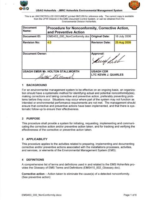 Detail Corrective And Preventive Action Template Nomer 51