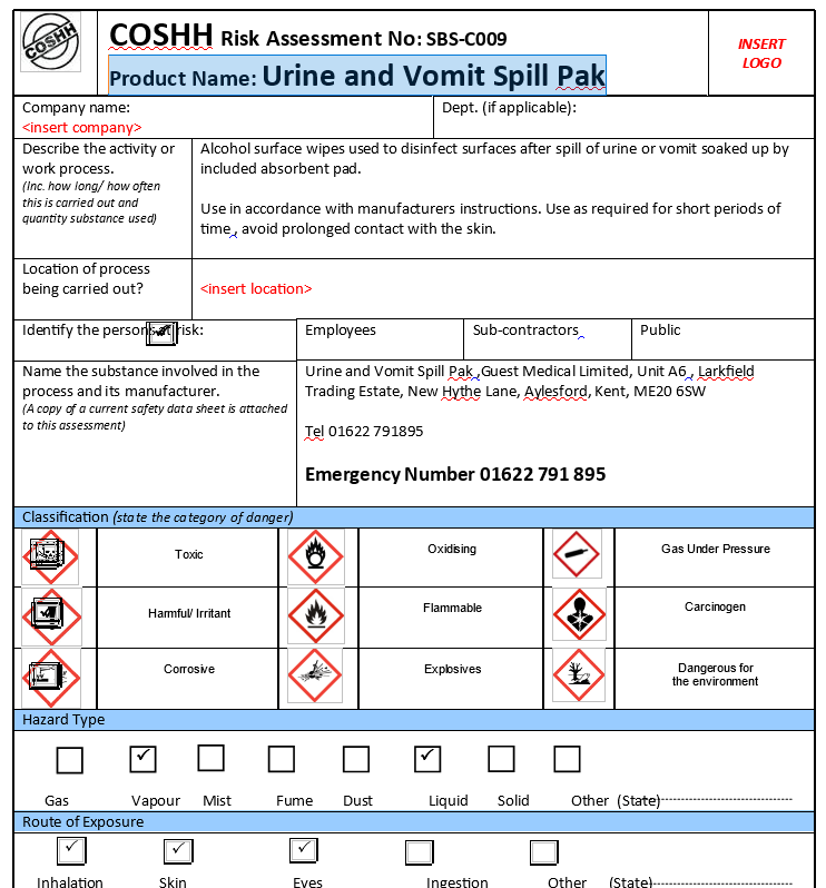 Detail Coshh Risk Assessment Template Nomer 23