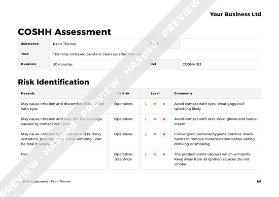 Detail Coshh Risk Assessment Template Nomer 41