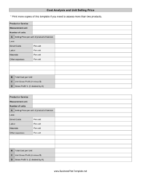 Detail Cost Breakdown Analysis Template Nomer 23