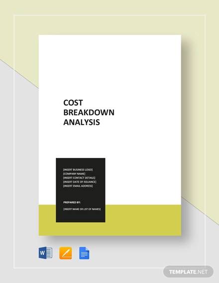 Detail Cost Breakdown Analysis Template Nomer 28