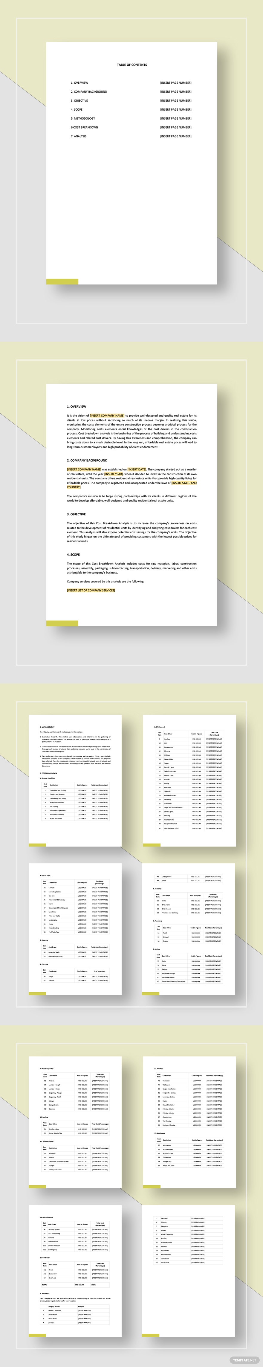 Detail Cost Breakdown Analysis Template Nomer 29