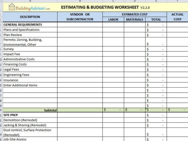 Detail Cost Budget Template Nomer 45