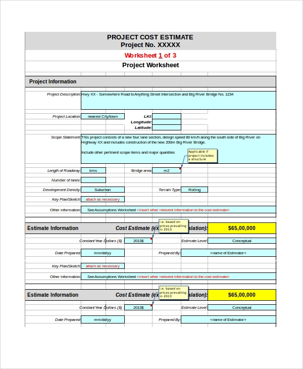 Detail Cost Estimate Template Excel Nomer 11