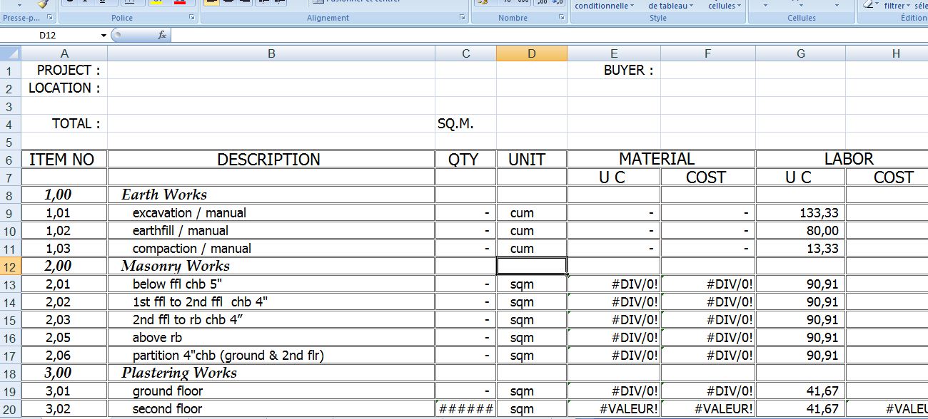 Detail Cost Estimate Template Excel Nomer 12