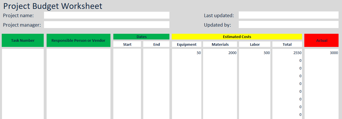 Detail Cost Estimate Template Excel Nomer 27