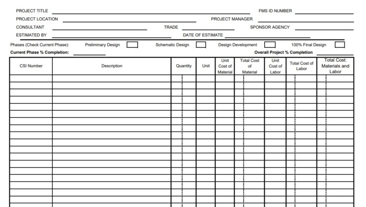 Detail Cost Estimate Template Excel Nomer 42