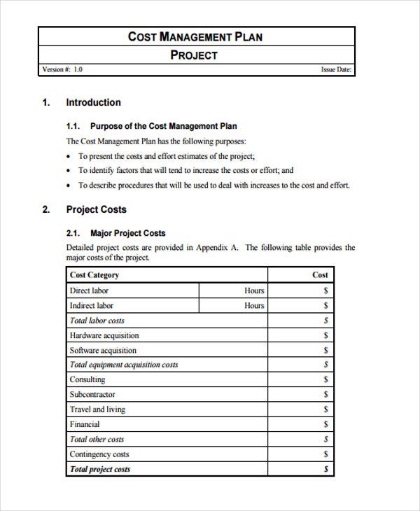 Detail Cost Management Template Nomer 16