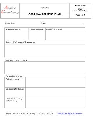 Detail Cost Management Template Nomer 17