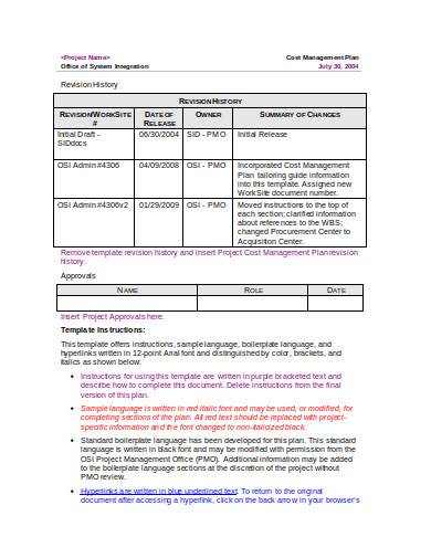 Detail Cost Management Template Nomer 5