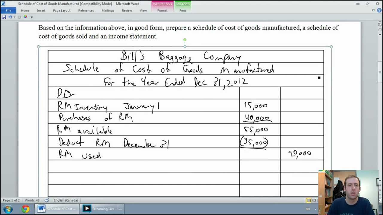 Download Cost Of Goods Manufactured Template Nomer 31