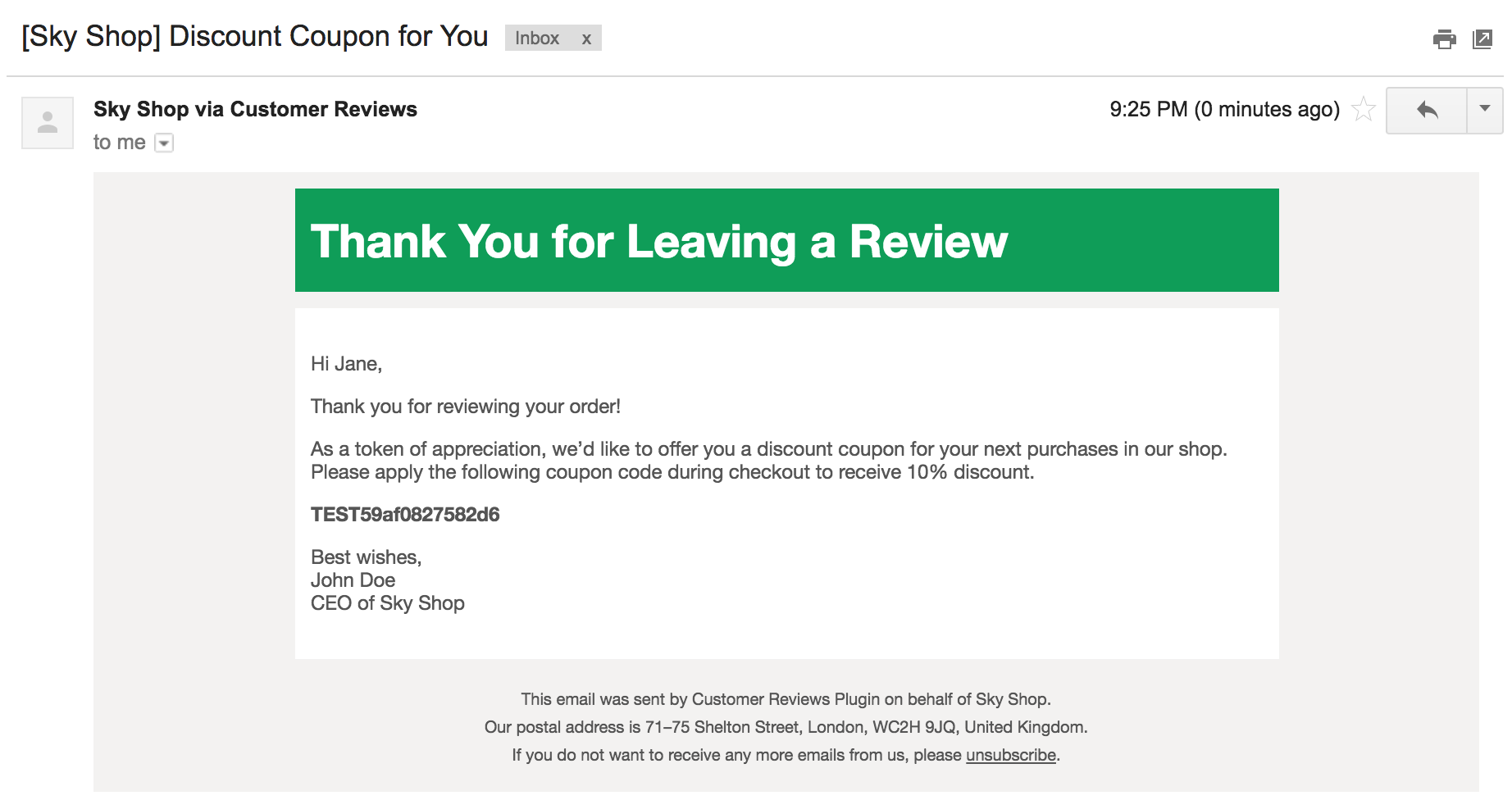 Detail Coupon Code Email Template Nomer 26