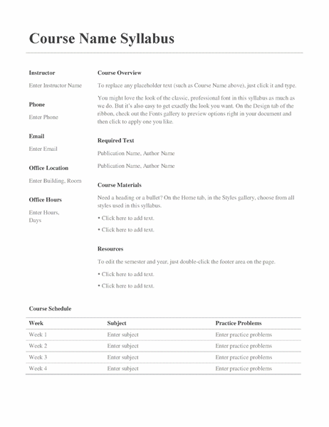 Course Syllabus Template - KibrisPDR