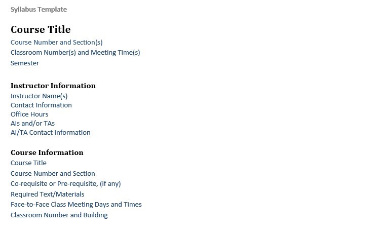 Detail Course Syllabus Template Nomer 13