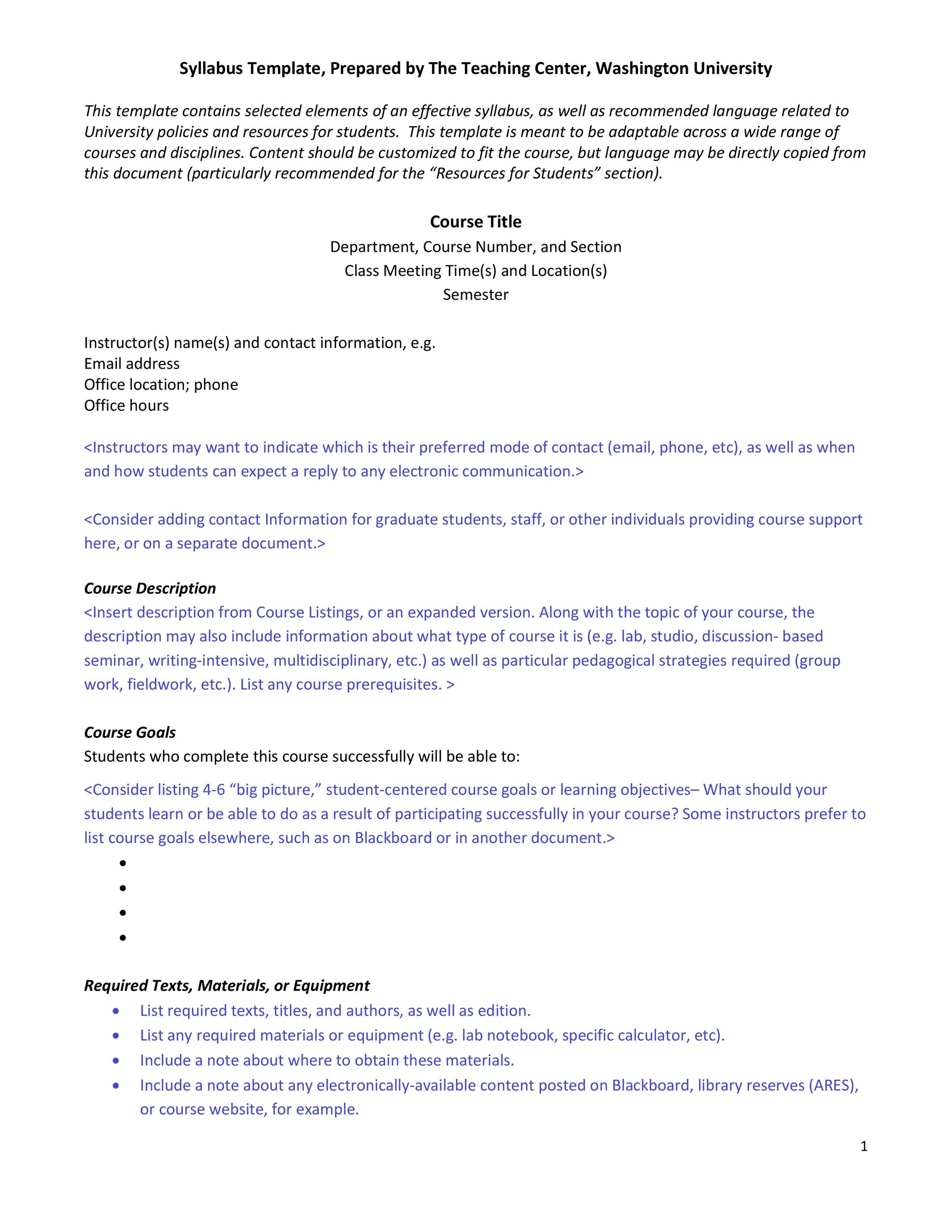 Detail Course Syllabus Template Nomer 3