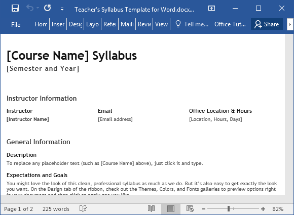 Detail Course Syllabus Template Nomer 25