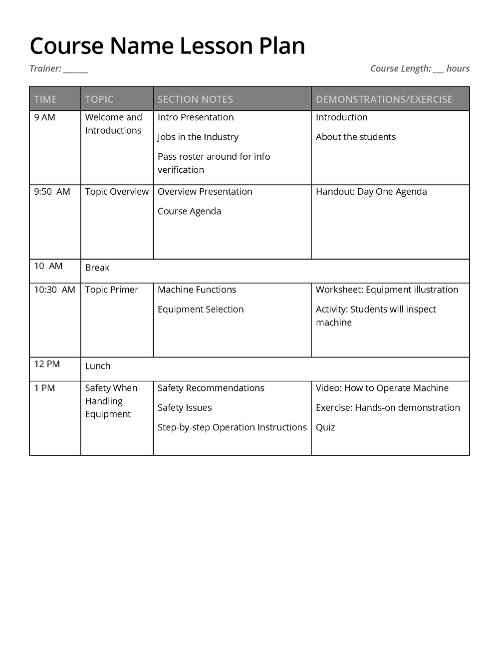 Detail Course Syllabus Template Nomer 32