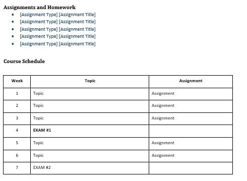 Detail Course Syllabus Template Nomer 43