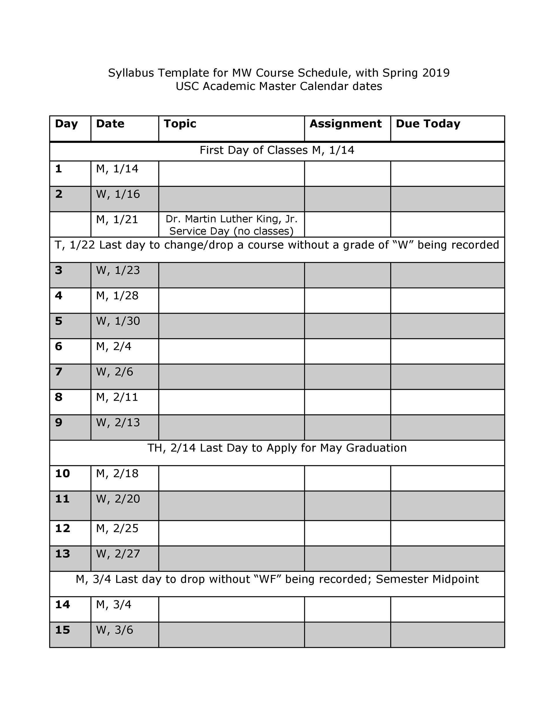 Detail Course Syllabus Template Nomer 9