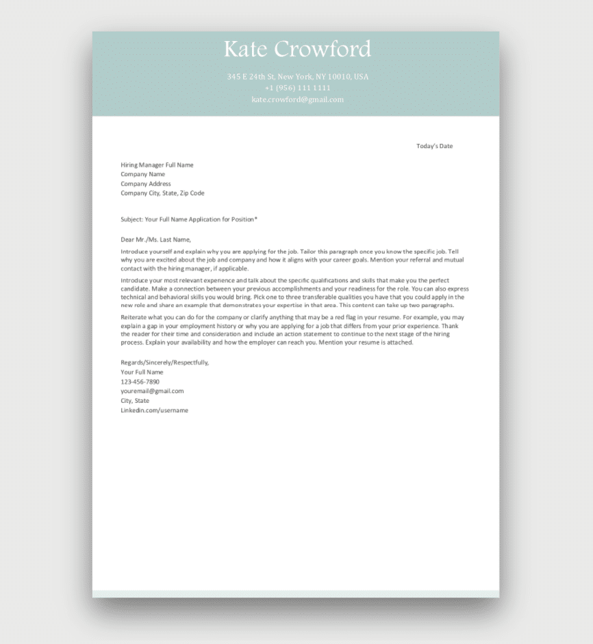 Detail Cover Letter Template Nomer 11
