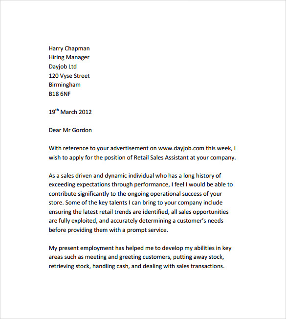 Detail Cover Letter Template For Job Application Download Nomer 38