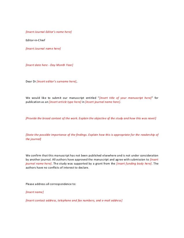 Detail Cover Letter Template Journal Submission Nomer 10