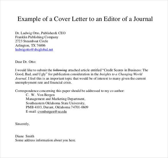 Detail Cover Letter Template Journal Submission Nomer 13