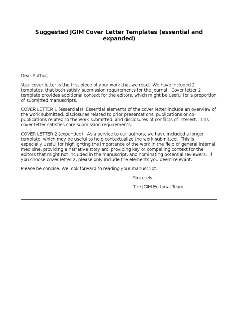 Detail Cover Letter Template Journal Submission Nomer 45