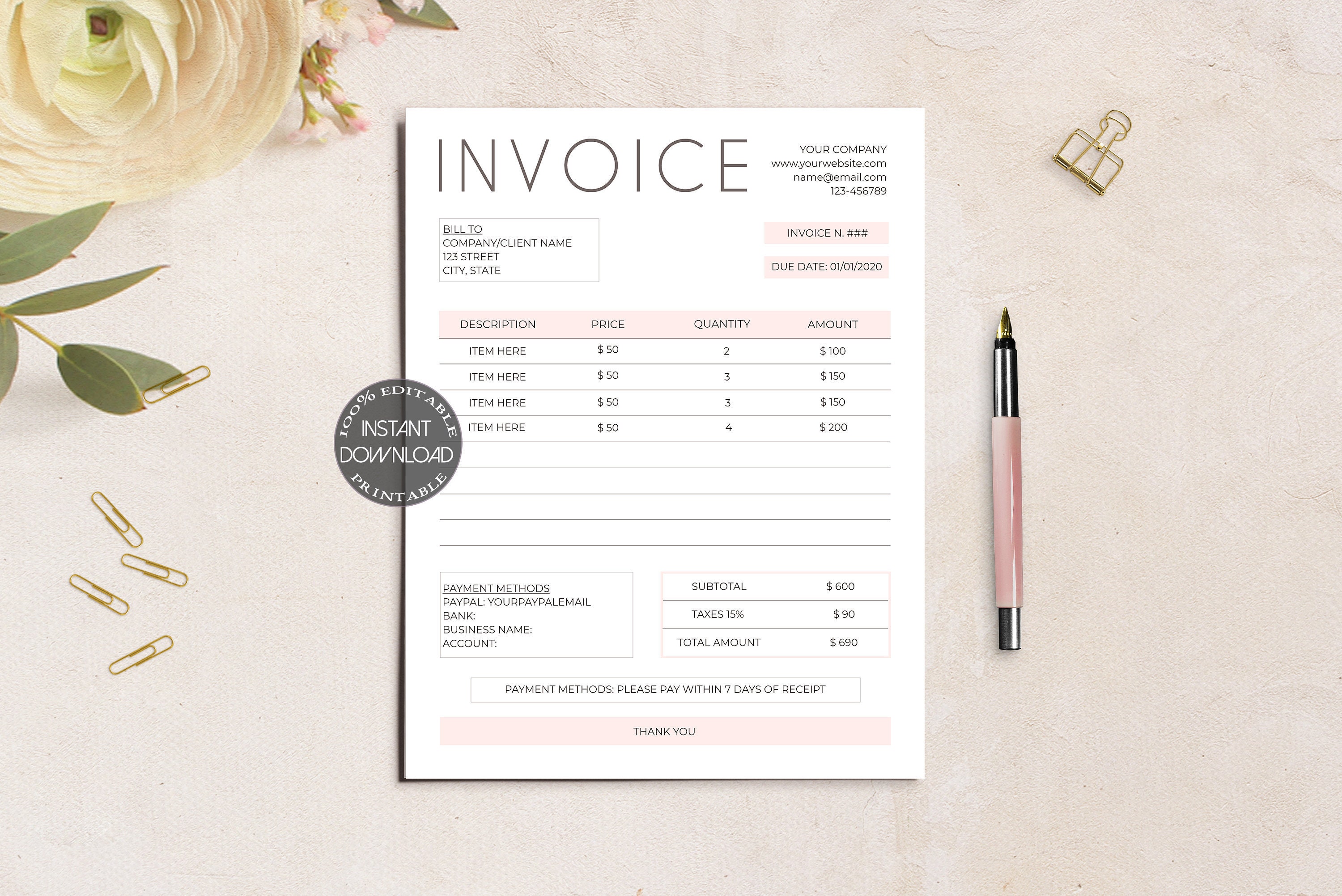 Craft Invoice Template - KibrisPDR