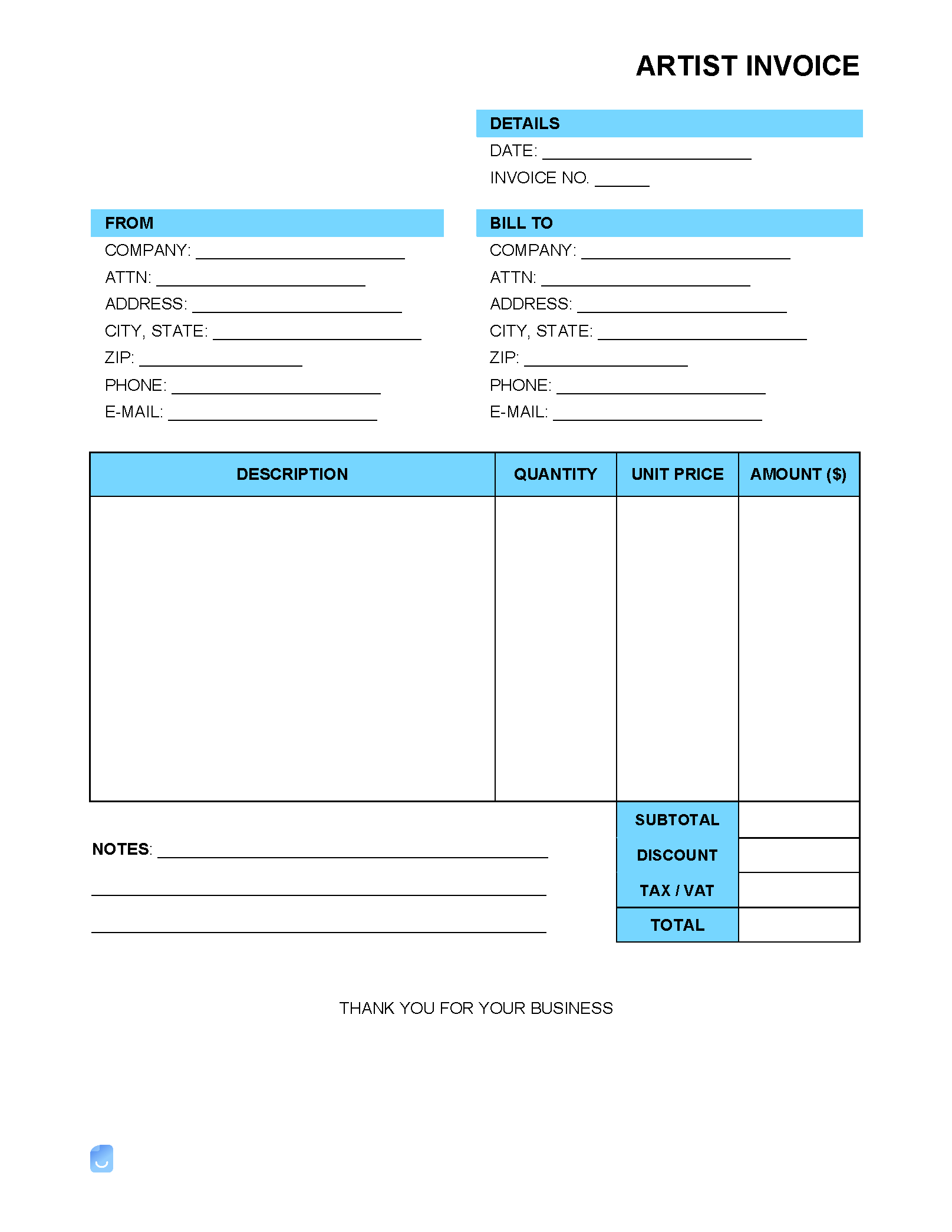 Detail Craft Invoice Template Nomer 22