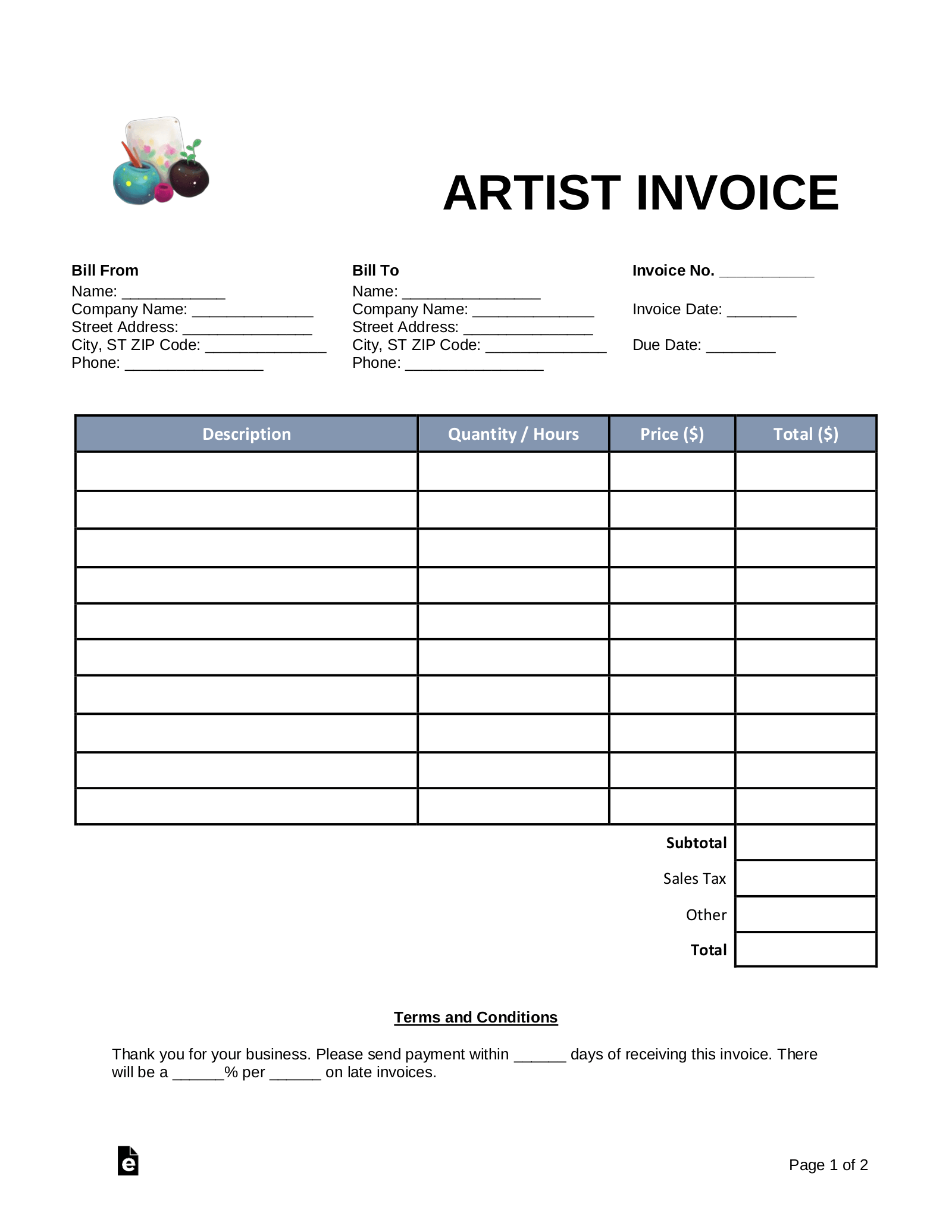 Detail Craft Invoice Template Nomer 5