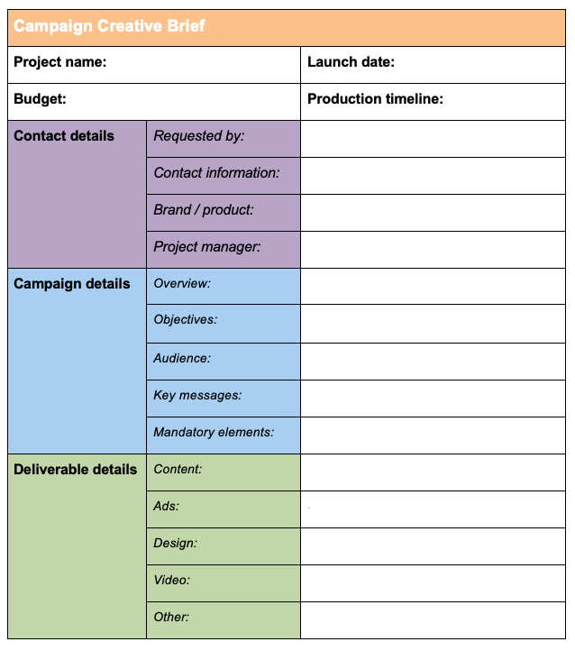 Detail Creative Brief Template Nomer 4