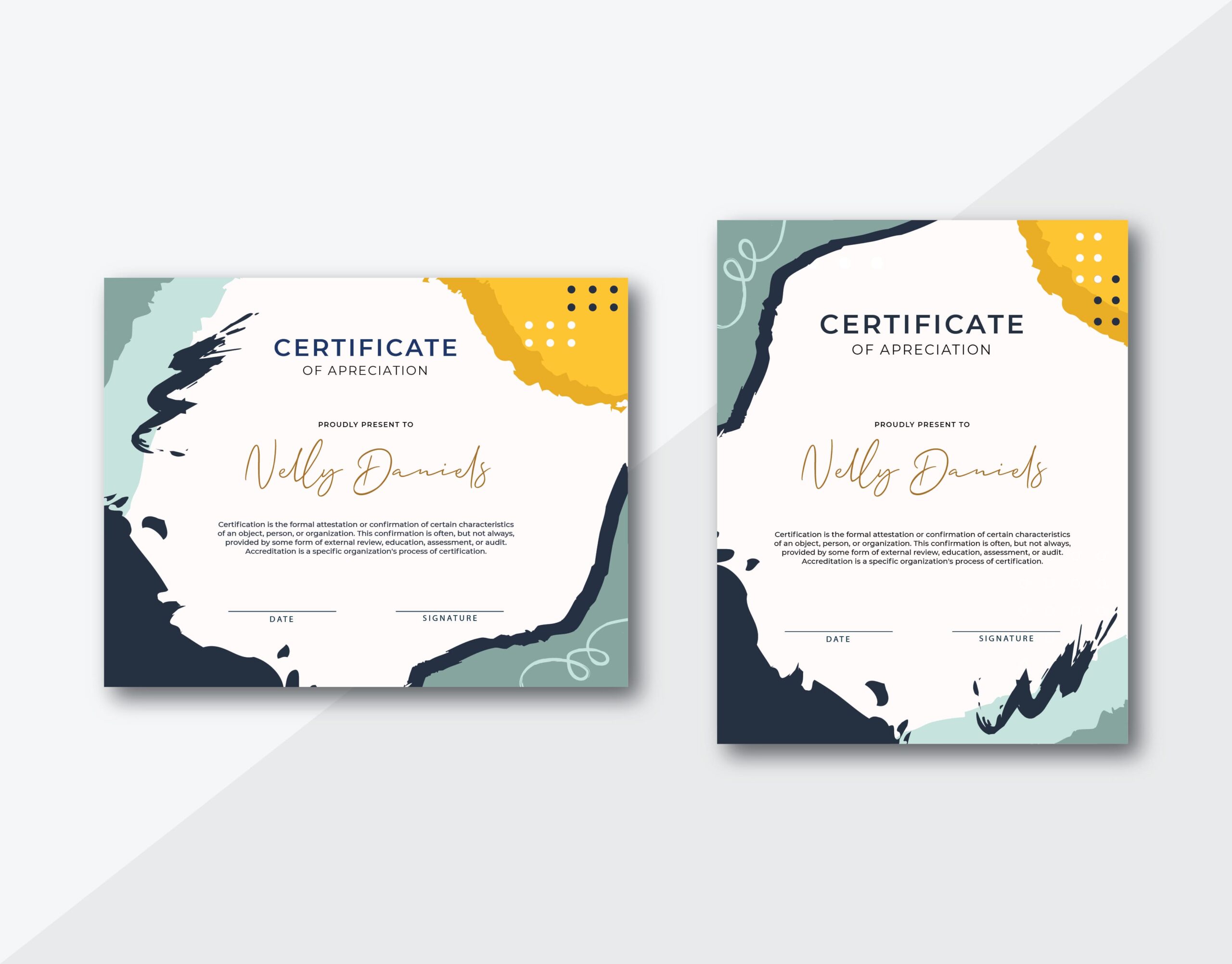 Detail Creative Certificate Template Psd Nomer 37