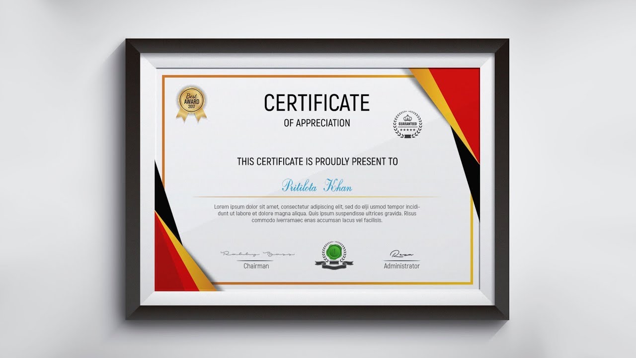 Detail Creative Certificate Template Psd Nomer 40