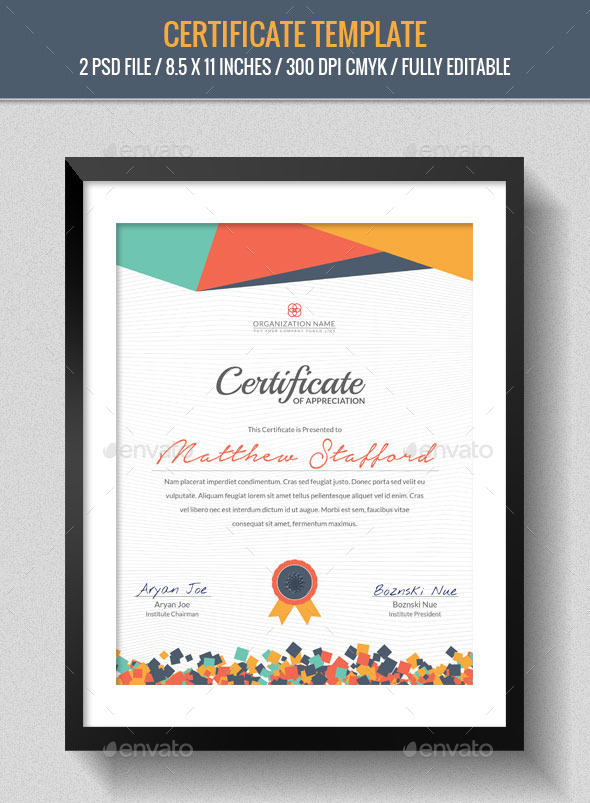 Detail Creative Certificate Template Psd Nomer 9