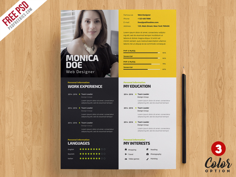 Creative Resume Template Psd - KibrisPDR