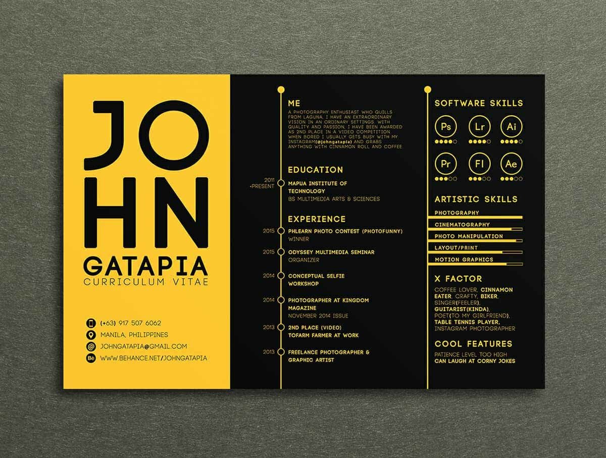 Detail Creative Resume Template Psd Nomer 39