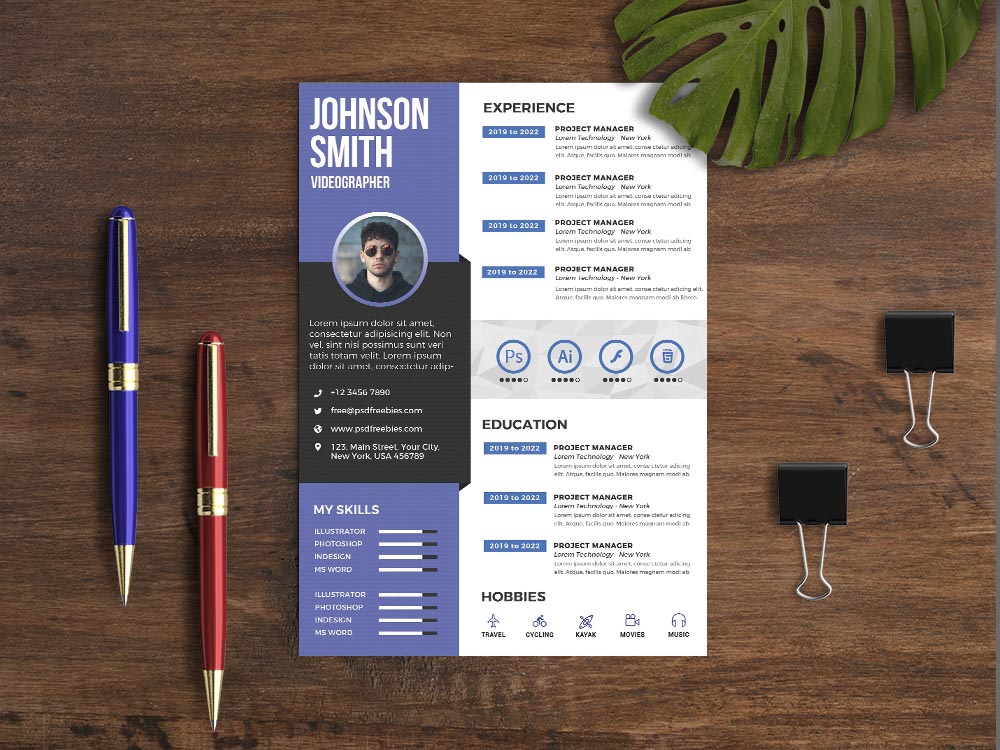 Detail Creative Resume Template Psd Nomer 47