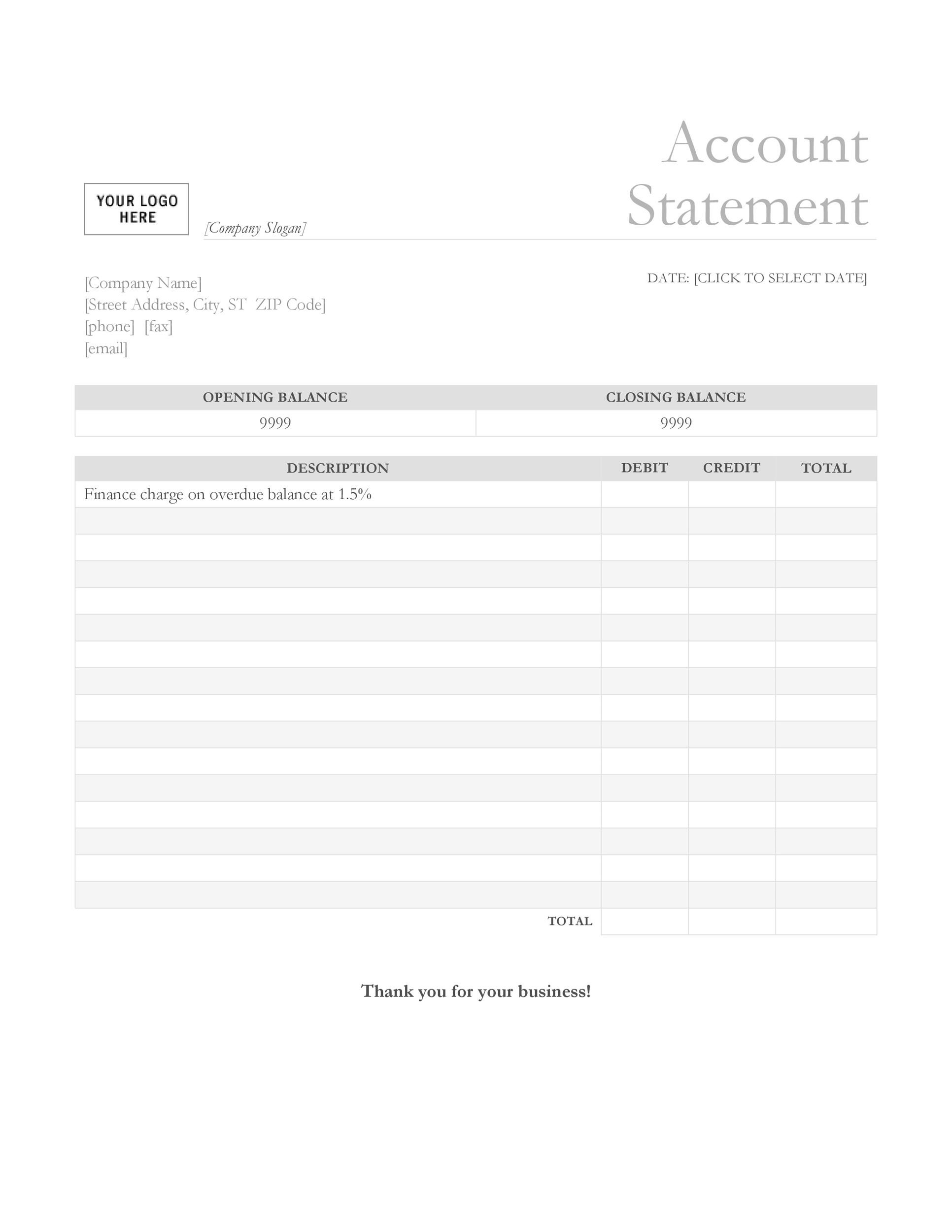 Detail Credit Card Statement Template Word Nomer 11