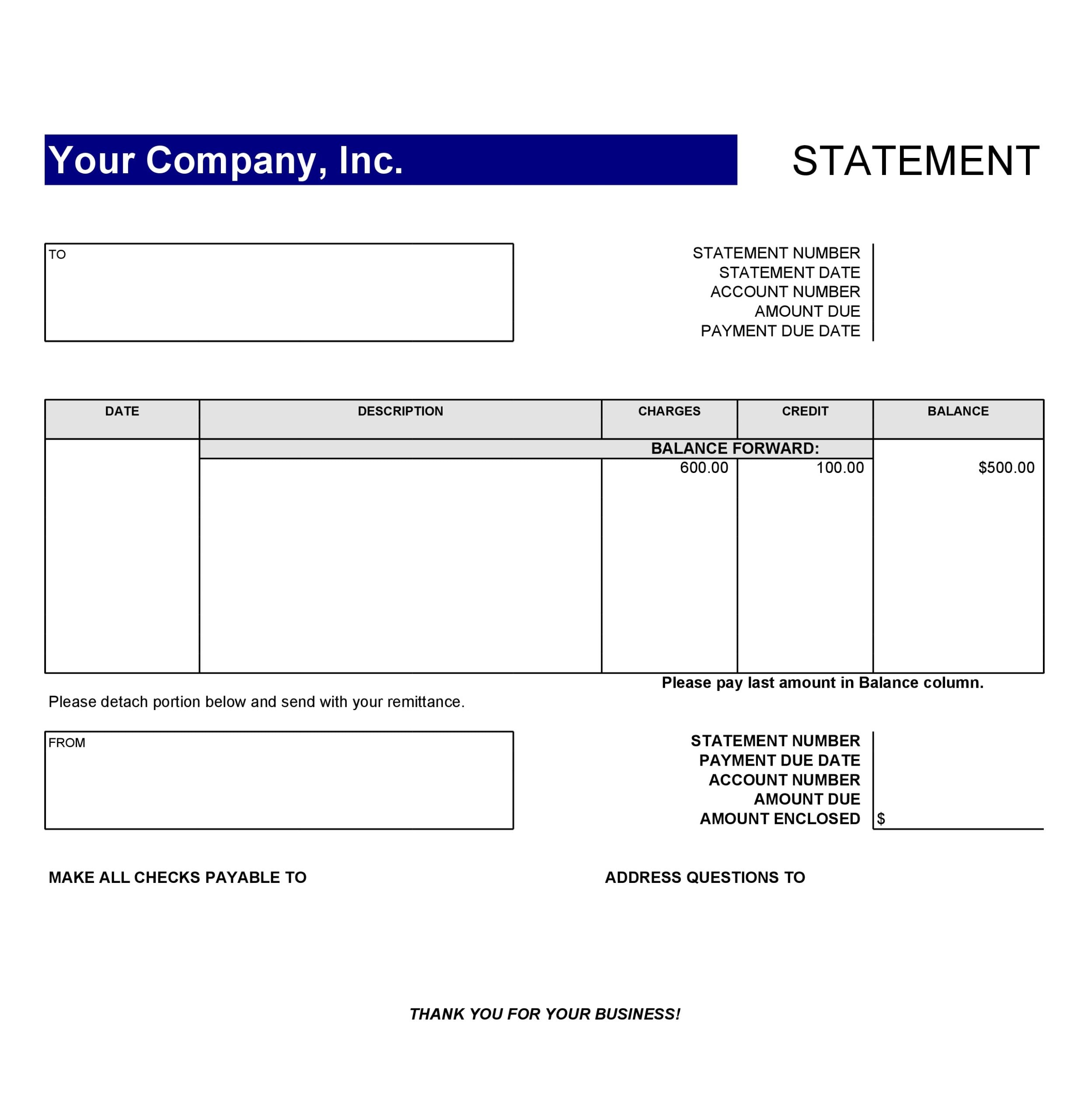 Detail Credit Card Statement Template Word Nomer 15