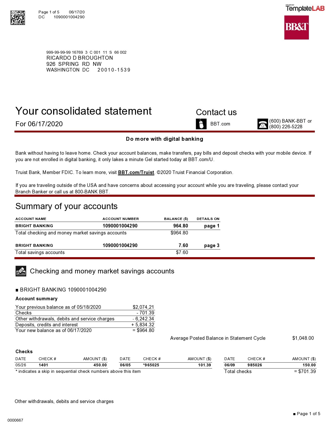 Detail Credit Card Statement Template Word Nomer 16