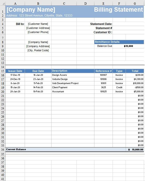 Detail Credit Card Statement Template Word Nomer 26