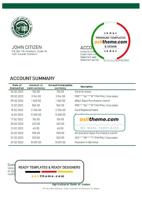 Detail Credit Card Statement Template Word Nomer 32