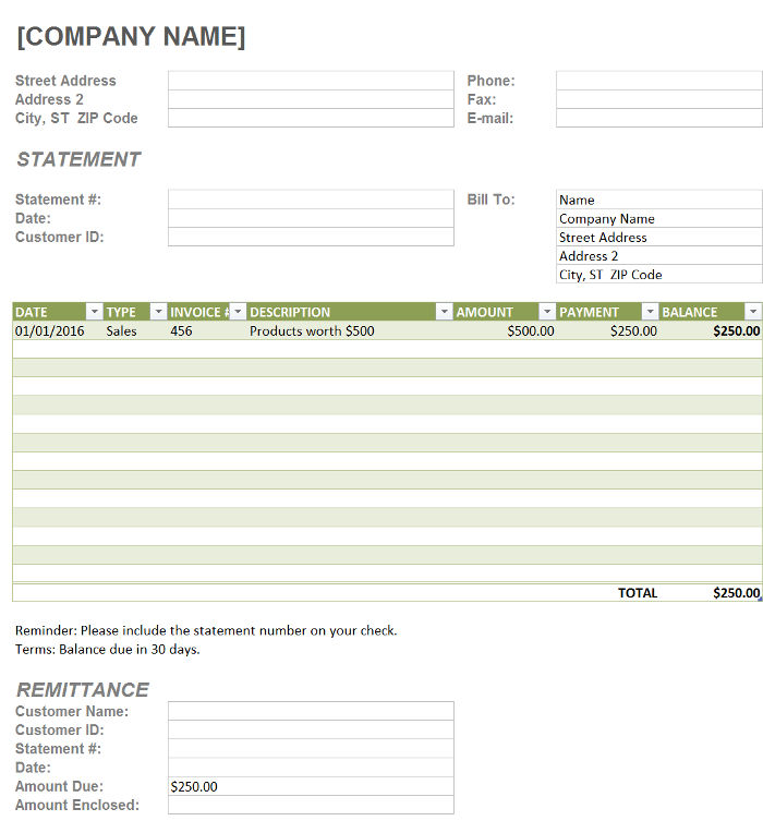 Detail Credit Card Statement Template Word Nomer 35